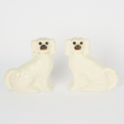 A Pair of Staffordshire King Charles Spaniels