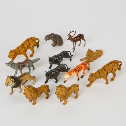 A Collection of Twelve Vintage Toy Animals