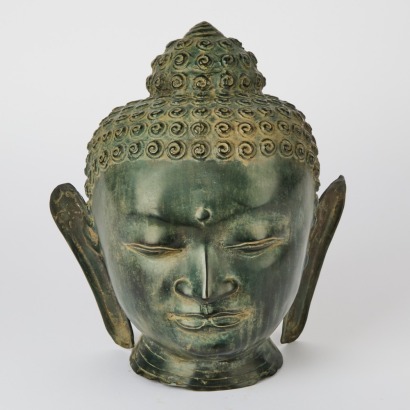 A Bronze Buddha Head