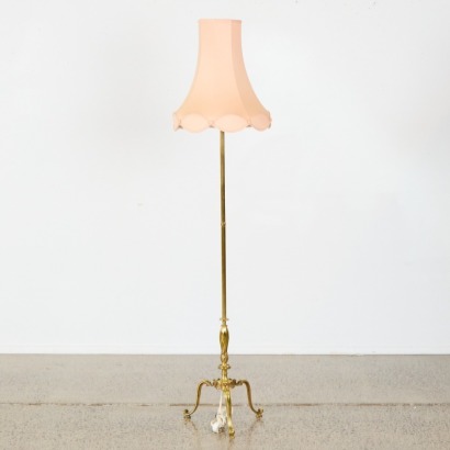 A Vintage Brass Tripod Floor Lamp