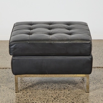 A Florence Knoll Style Leather Ottoman