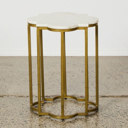 A Marble-Topped Quatrefoil Side Table