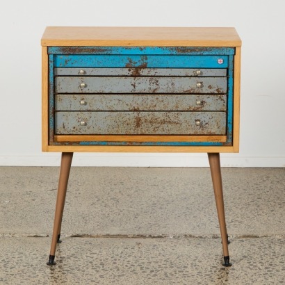 A Hand Crafted Set of Collectors Drawers from Devinyl Productions