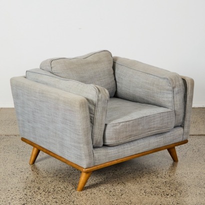 A MCM Single Seater Chair In Grey Fabric