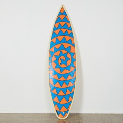 A Fibreglass Thruster Surfboard, c. 1990s