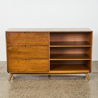 A Walnut Timber Sideboard