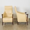 A Pair of High Back Lounge Chairs in the Style of Giorgetti - 2