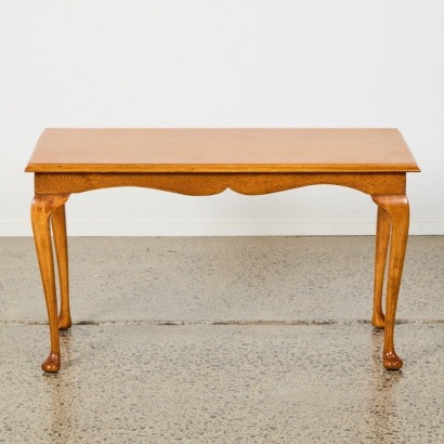A Queen Anne Style Solid Oak Coffee Table