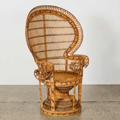 A Vintage Rattan Peacock Chair