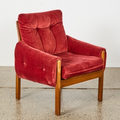 A New Zealand Made Vintage Velvet Armchair