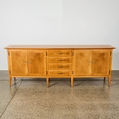 A Vintage Maple Wood Inlay Sideboard