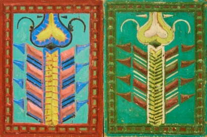 A Pair of Norwegian Folk Art Wood Artworks