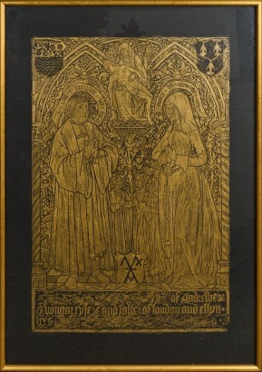 A Brass Rubbing of Andrew Evyngar and his Wife Ellen