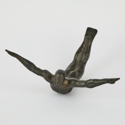 A Cast Bronze Wall Diver