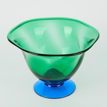 A Blue and Green Candy Bowl by Orrefors, Sweden