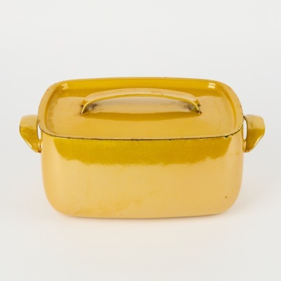 A Mid-Century Enamel Lidded Casserole Dish