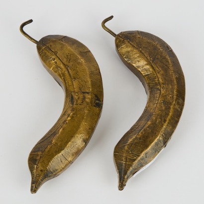 A Pair of Arts and Crafts Beaten Metal Bananas