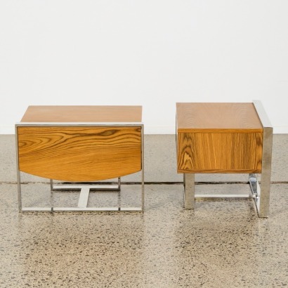 A Pair of Mid-Century Walnut Nightstands