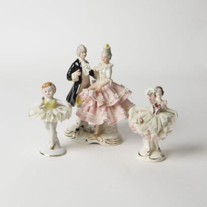 A Group of Three Porcelain Dancing Figures