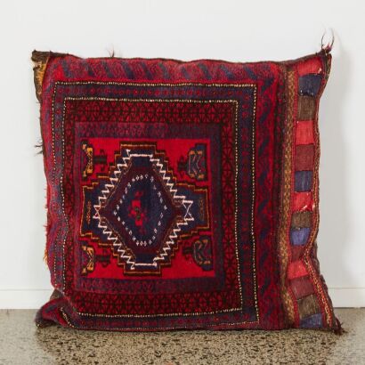 An Afghan Baluchi Modern Wool Tribal Saddle Bag Cushion