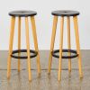 A Pair of Modern Beech Wood Barstools