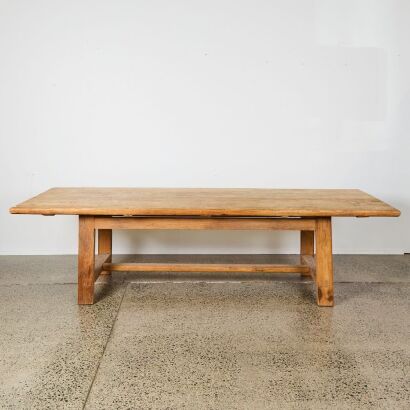 A Large Contemporary French Elm Table