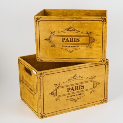 A Pair of Paris Flower Market Storage Boxes