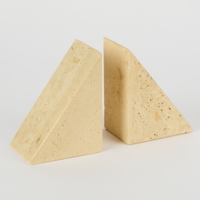 A Pair of Italian Travertine Bookends
