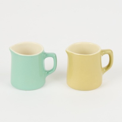 A Pair of Small Crown Lynn Colour Glaze Jugs