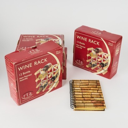 A Wine Collectors Starter Kit Four Kitset 12 Bottle Wine Racks and a Journal