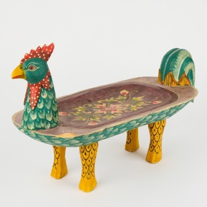 A Fun Folk Art Hen Food/Fruit Stand