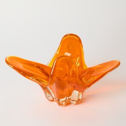 An Orange Glass Organic Vase