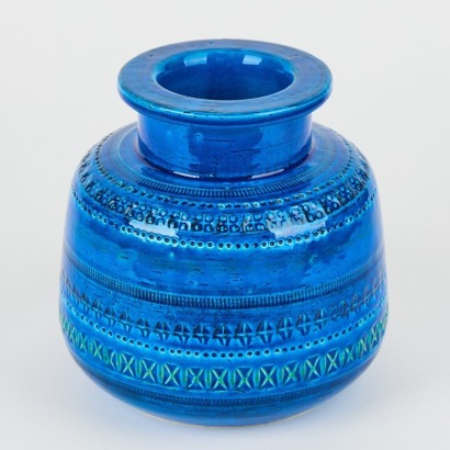 A Rimini Blue Glazed Vase by Aldo Londi for Bitossi