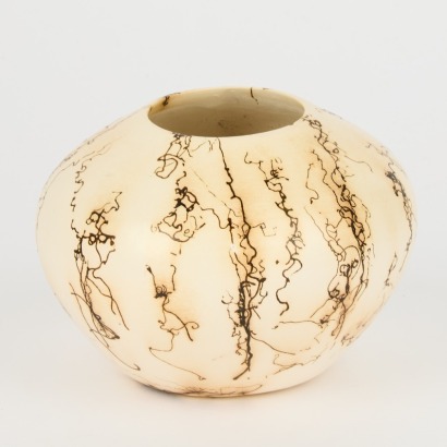 A Horse Hair Ceramic Vase