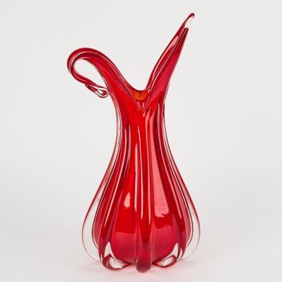 A Very Large and Rare Murano Glass Vase/Pitcher from Barovier & Toso, Italy