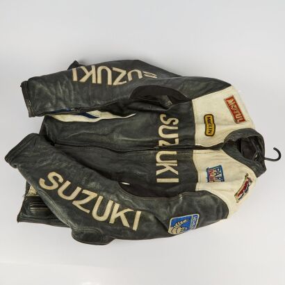 A Vintage Suzuki Racing Motorcycle Leather Jacket