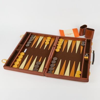 A Vintage Backgammon Set in Case