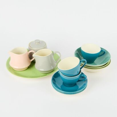 An Assortment of Crown Lynn Colour Glaze Ceramics