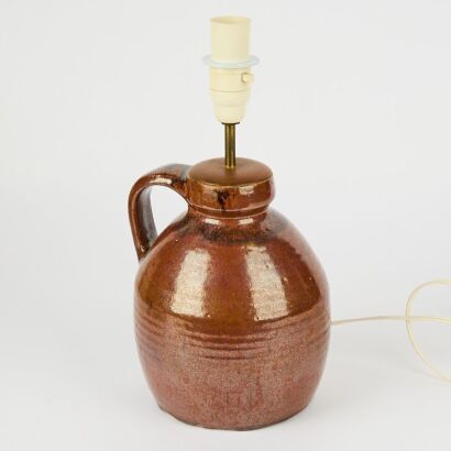 A Studio Pottery Flaggon Lamp