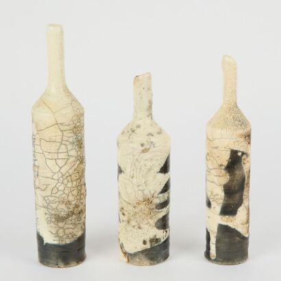 A Set of Three New Zealand Studio Pottery Vases