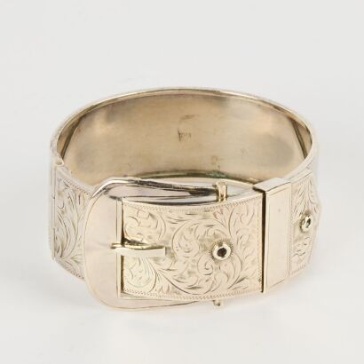 An Early 20th Century European Sterling Silver Bracelet in Belt Form
