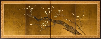 A Gold Leaf Cherry Blossom Screen, Japan