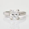 Partridge Jewellers, Platinum, Important, 2.02ct Cushion Cut Diamond / .60ct Diamond Ring
