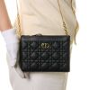 Christian Dior, Calfskin Cannage Caro Zipped Pouch With Chain - 5