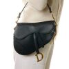 Christian Dior, Black Grained Calfskin Classic Saddle Bag - 5