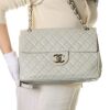 Chanel, Light Grey Washed Caviar Maxi Classic Soft Single Flap Bag - 5