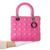 Christian Dior, Quilted Fuchsia Lambskin Lady Dior Handbag - 5