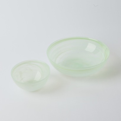 A Pair of Turkish Swirl Glass Bowls
