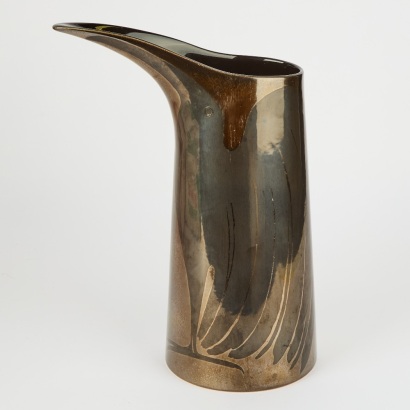 A Ligne Roset Les Oiseaux Vase designed by Pascal Mourgue in Rare Dark Glaze