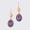14ct Yellow Gold, 8.0mm x 7.0mm Amethyst Drop Earrings